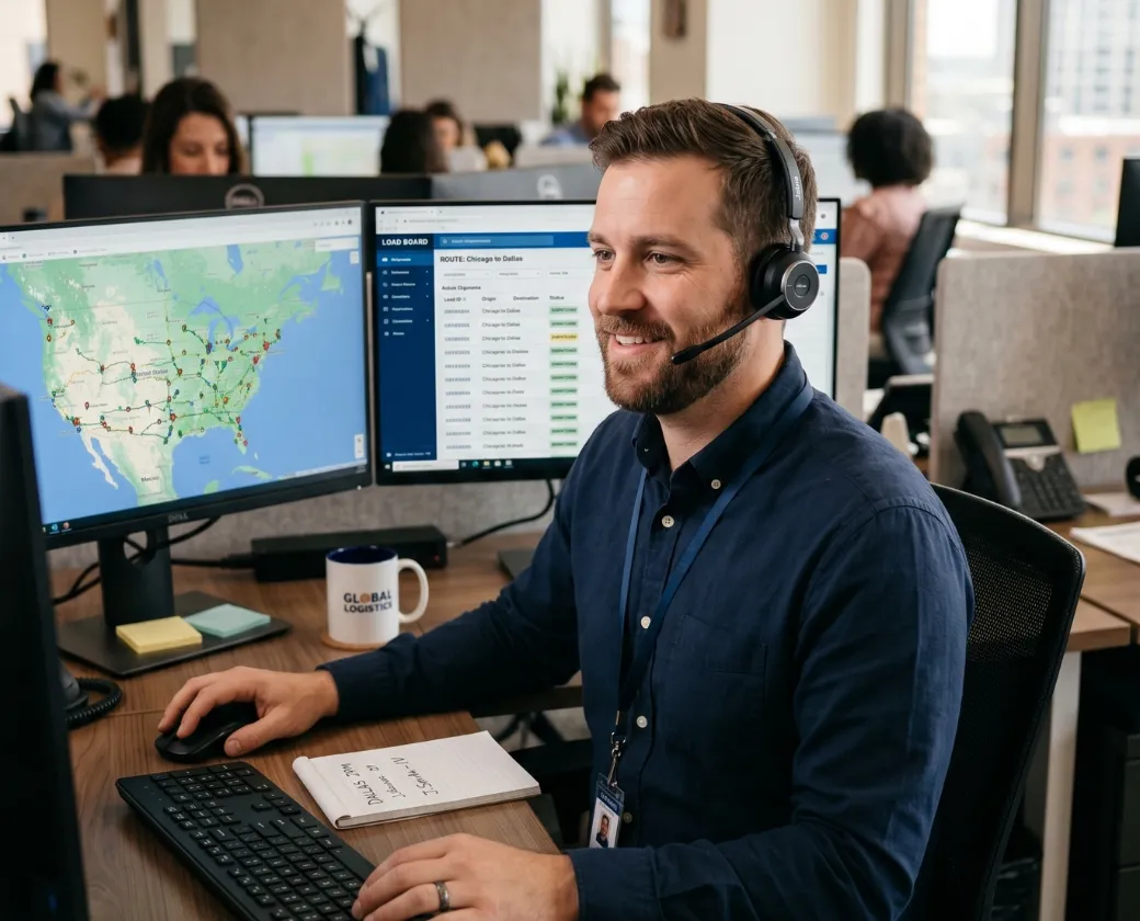 Dispatcher vetting a broker before booking a load