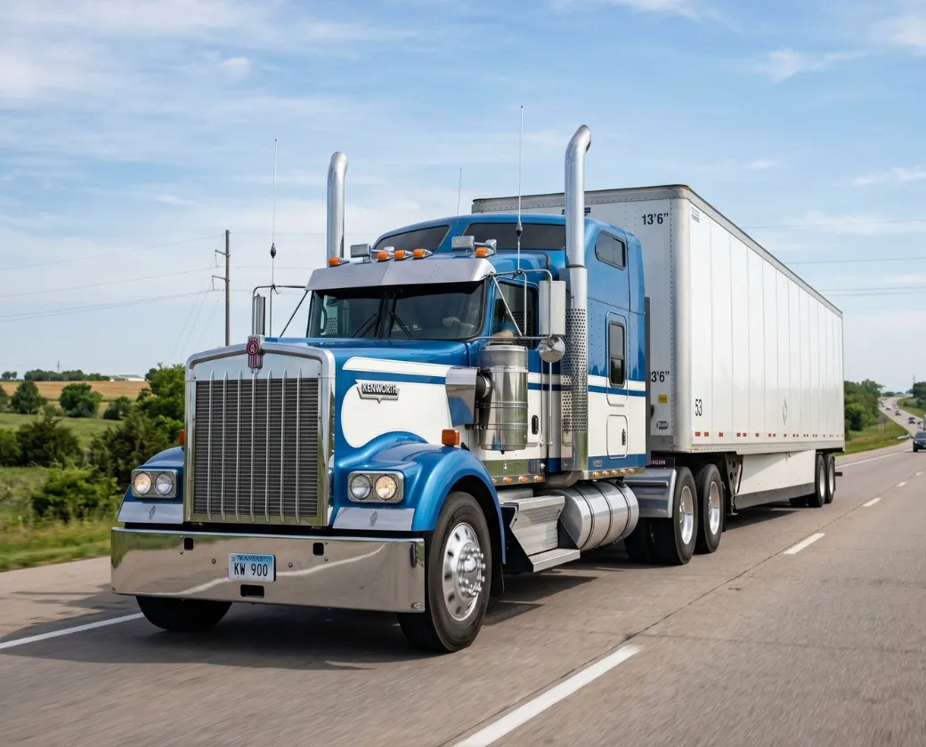 Semi-truck on the highway protected from broker fraud